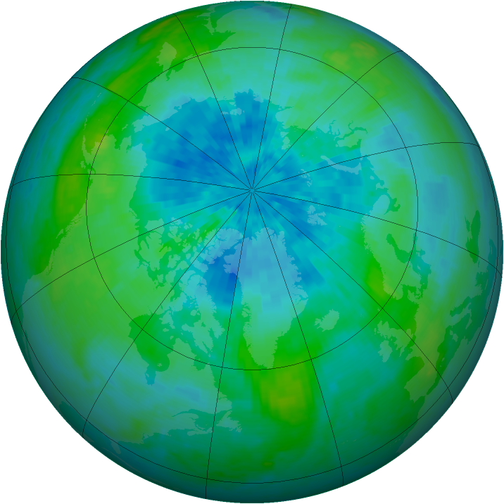 Arctic ozone map for 15 September 2004